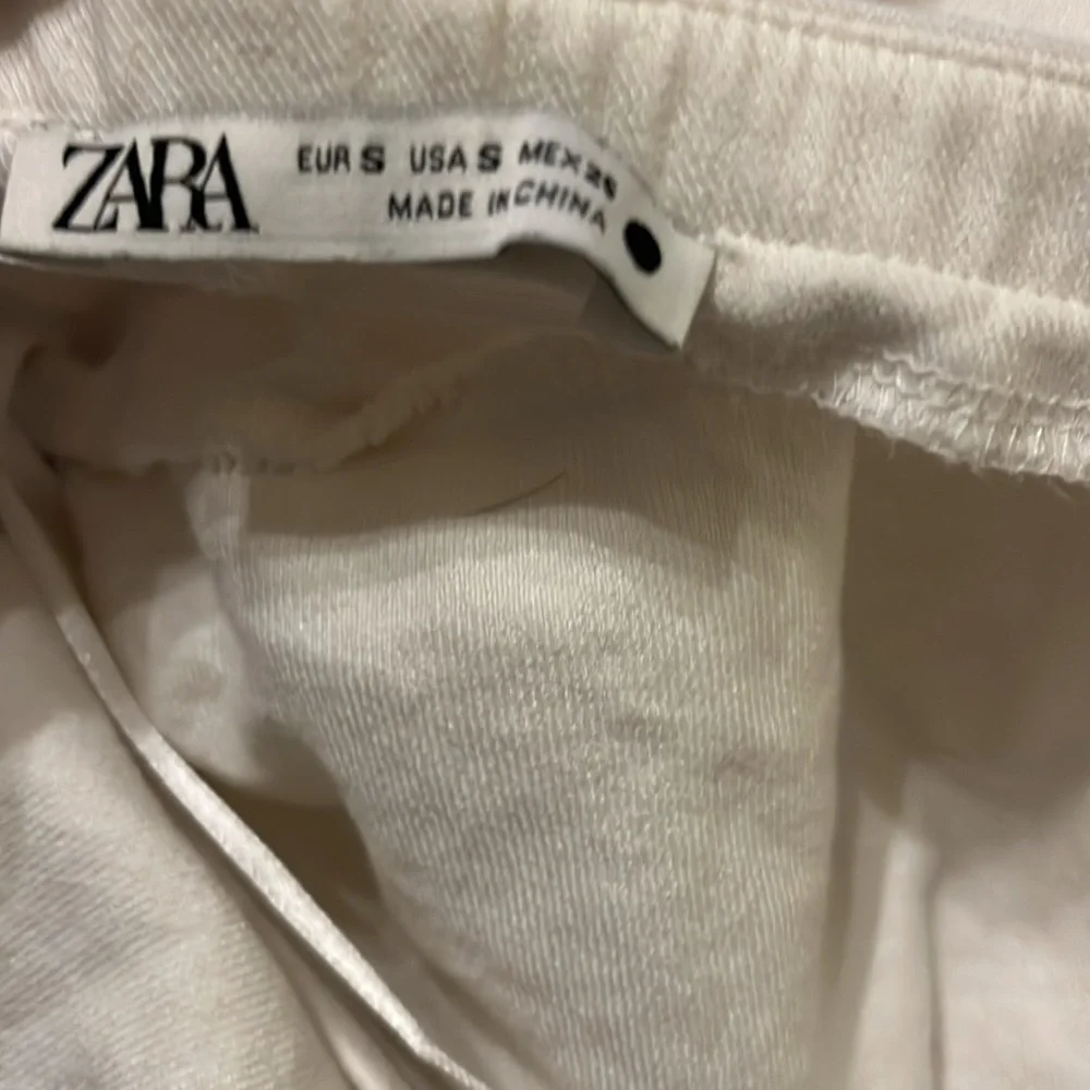 ZARA White Linen Blend Halter Jumpsuit | Wide‎ Leg | Size Small